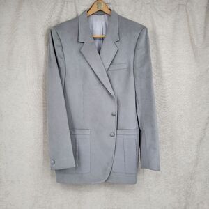 LeBaron Vintage Gray Ultrasuede Finesse Suit Sport Coat Blazer Jacket Men's 46L